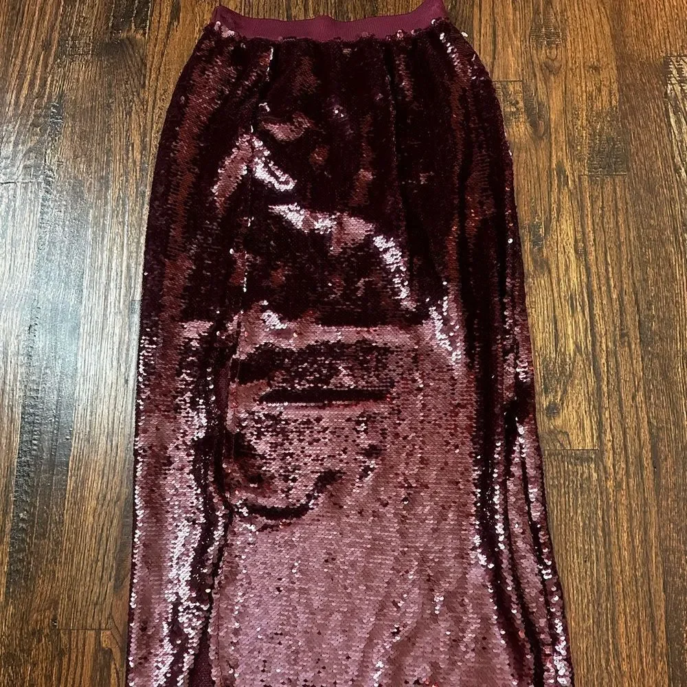 All Saints Opal sequin-design midi skirt
